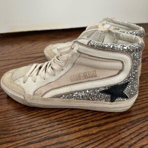 Golden Goose Glitter Slide Mid-Top Sneakers
